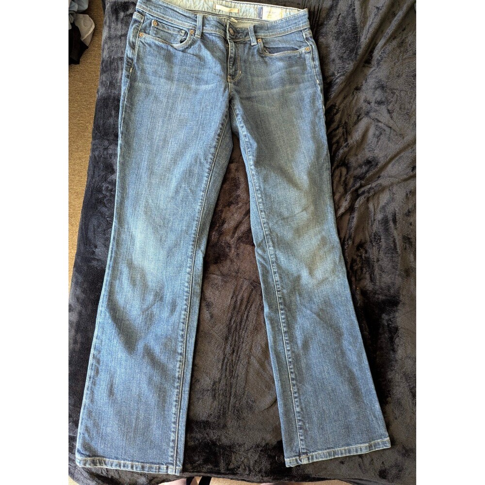 Gap Women's Boot Cut 8R Low Rise Blue Denim Stretch Medium Wash Blue Jeans